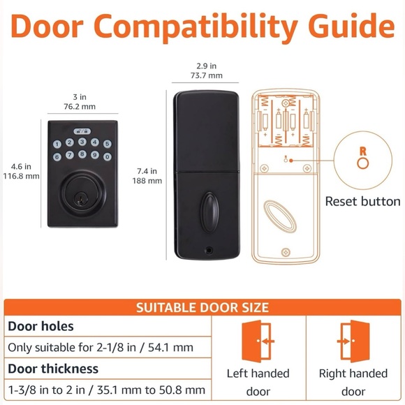 Electronic Keypad Deadbolt Door Lock with Touch-Control Keyless Entry - Picture 6 of 6